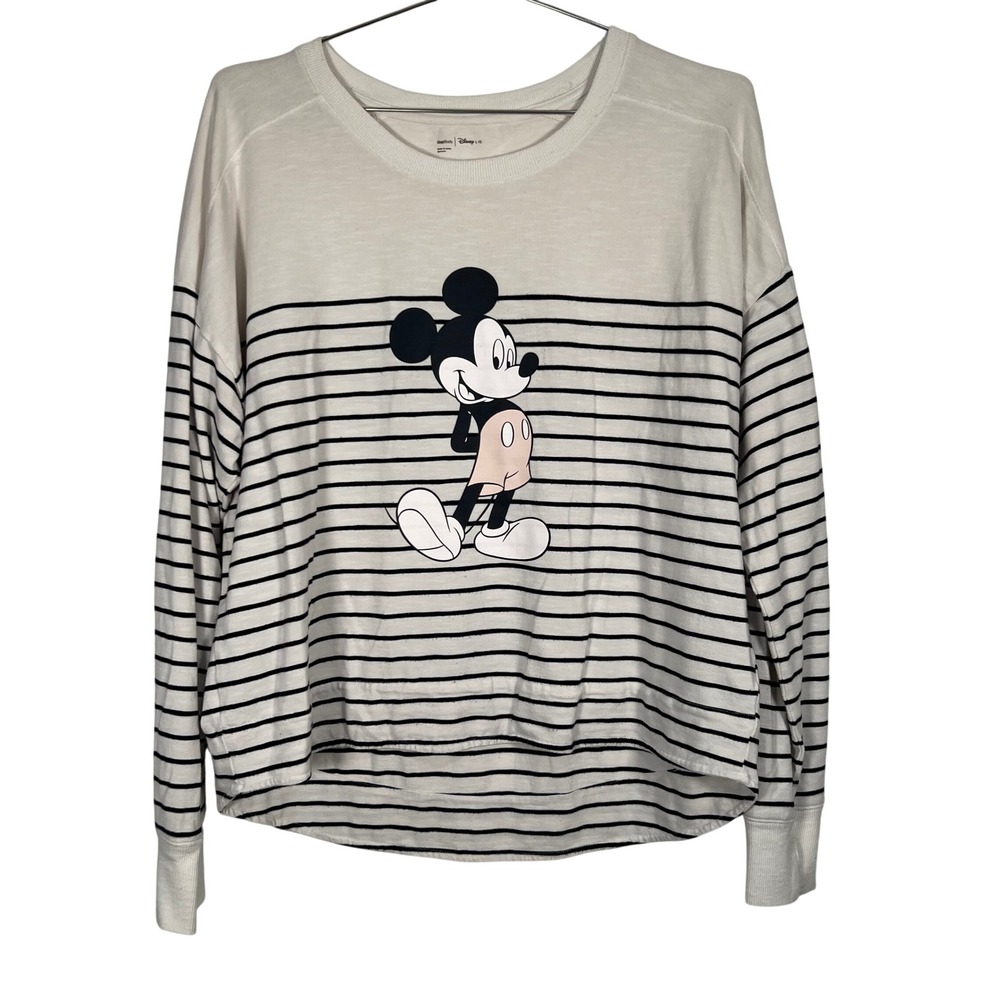 Gap Y2K Disney Mickey Mouse Striped Long Sleeve Top‎ Large